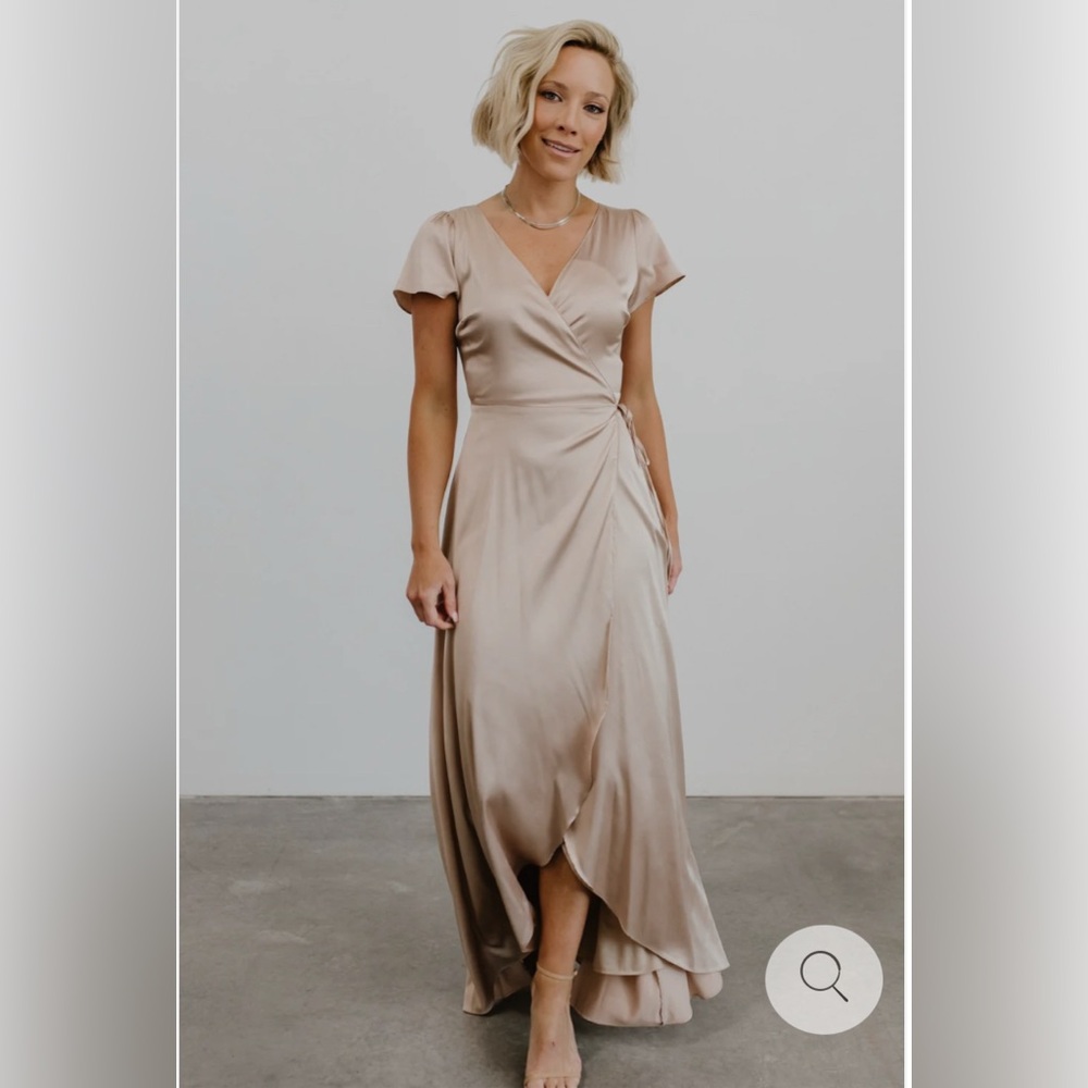 Baltic Born Krystal Satin Wrap Gown